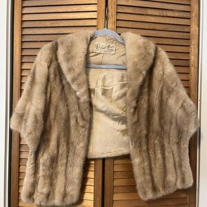 Elegant Tan Fur Shawl